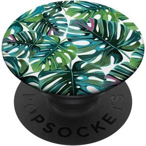 Tropical Palm Leaves Turquoise Green Monstera Plant Boho PopSockets PopGrip